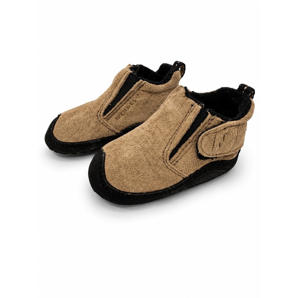 MERRELL My First Merrells Infant Shoes 3-6 Months Suede Leather Baby Booties Tan